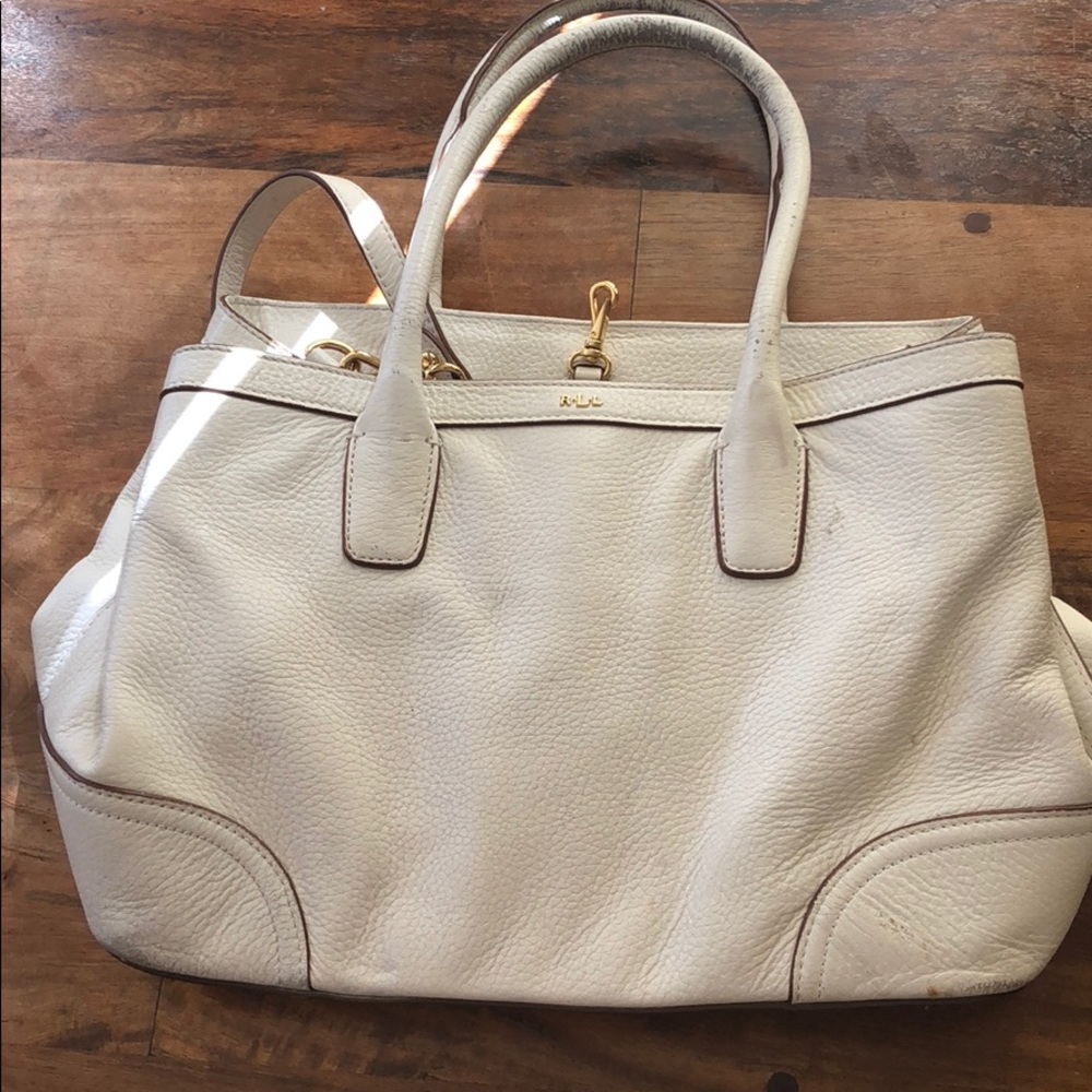 Ralph Lauren White Leather Bag